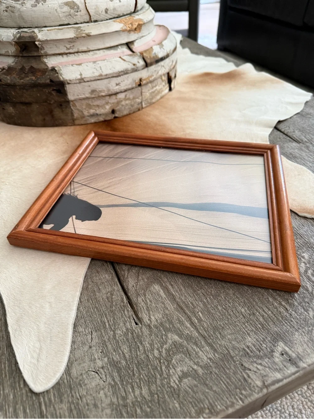 Vintage Wood Photo Frame in Honey Warm Brown